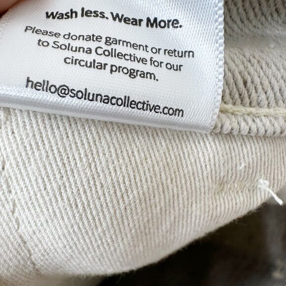 NEW Soluna Collective Denim Pants Womens 14 Two Tone Upcycled Cotton Relaxed Fit - Picture 9 of 10